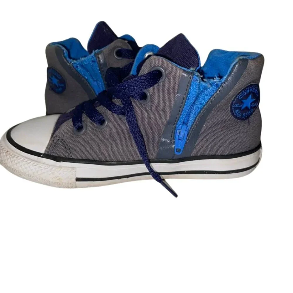 Converse Chuck Taylor All Star High Top Zip Sneakers Toddler/Infant Size 10 Gray